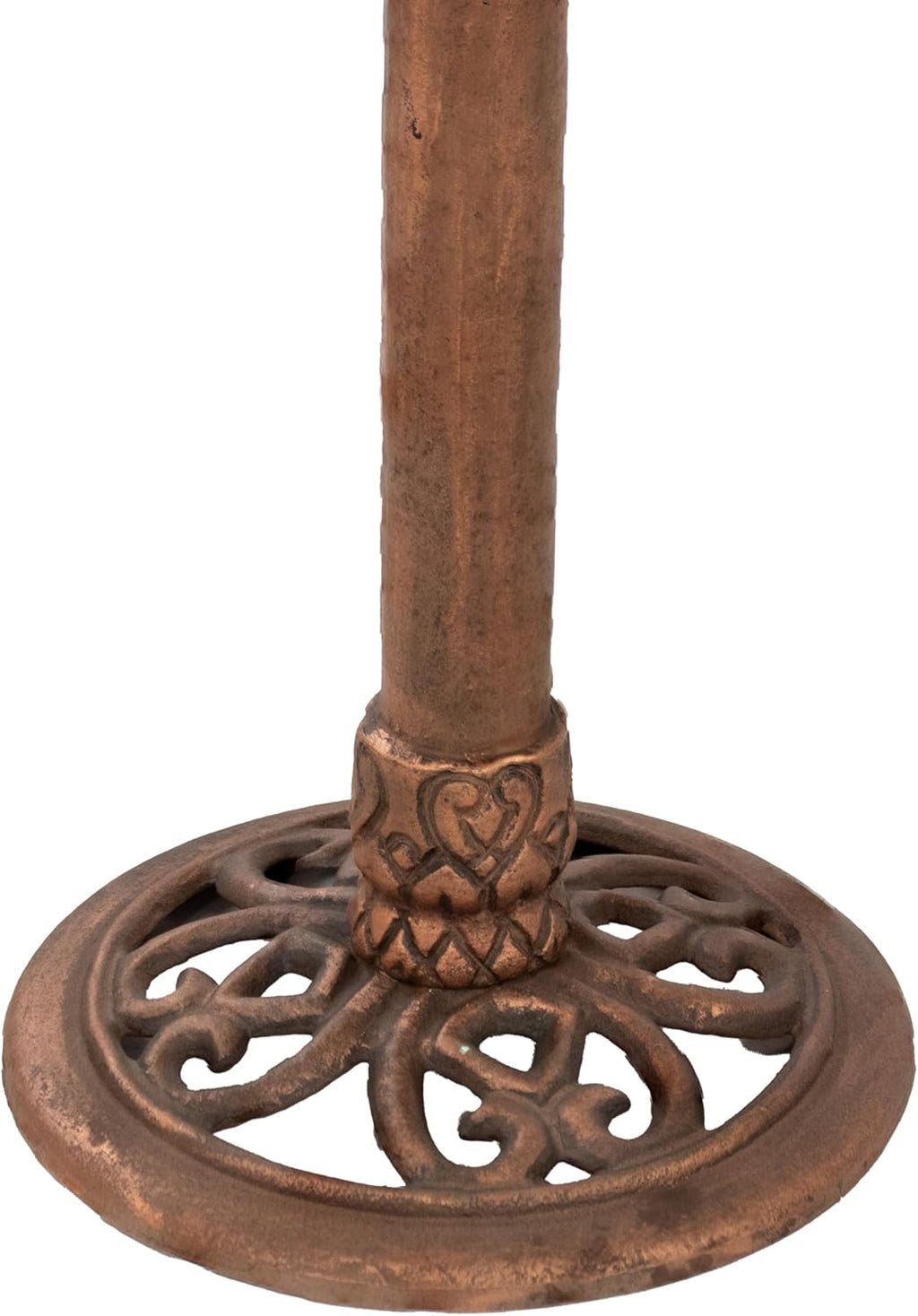 Copper Patina Metal Bird Bath with UV-Resistant Finish O8329