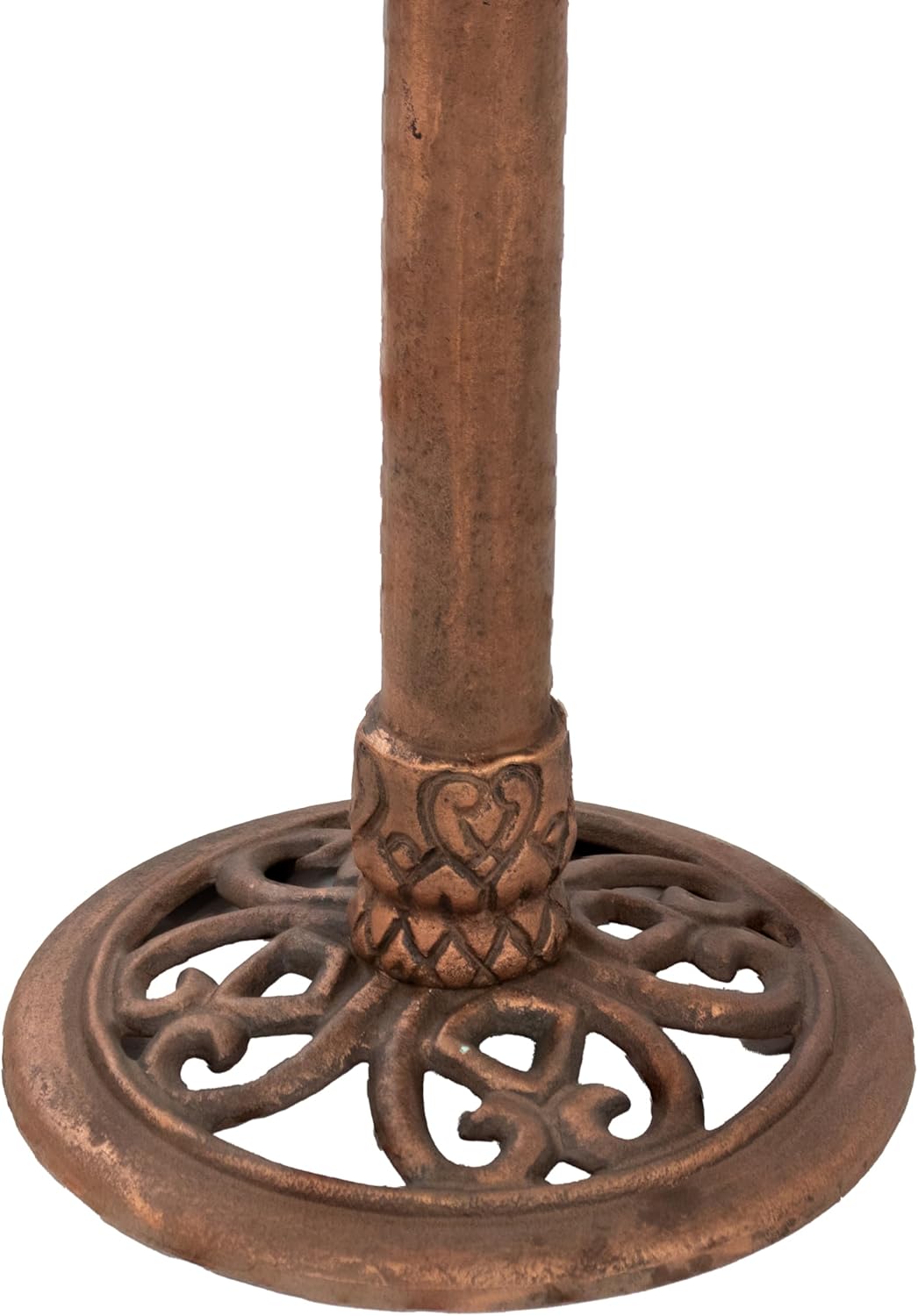 Copper Patina Metal Bird Bath with UV-Resistant Finish O8329