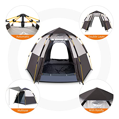 Waterproof Instant Camping Tent for 2-4 Person, Easy Quick Setup Dome Family Tent J10298