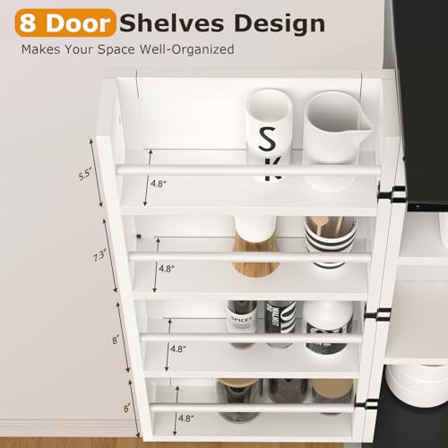 Farmhouse Pantry Cabinet with 6 Shelves and Barn Doors, Brown K34379