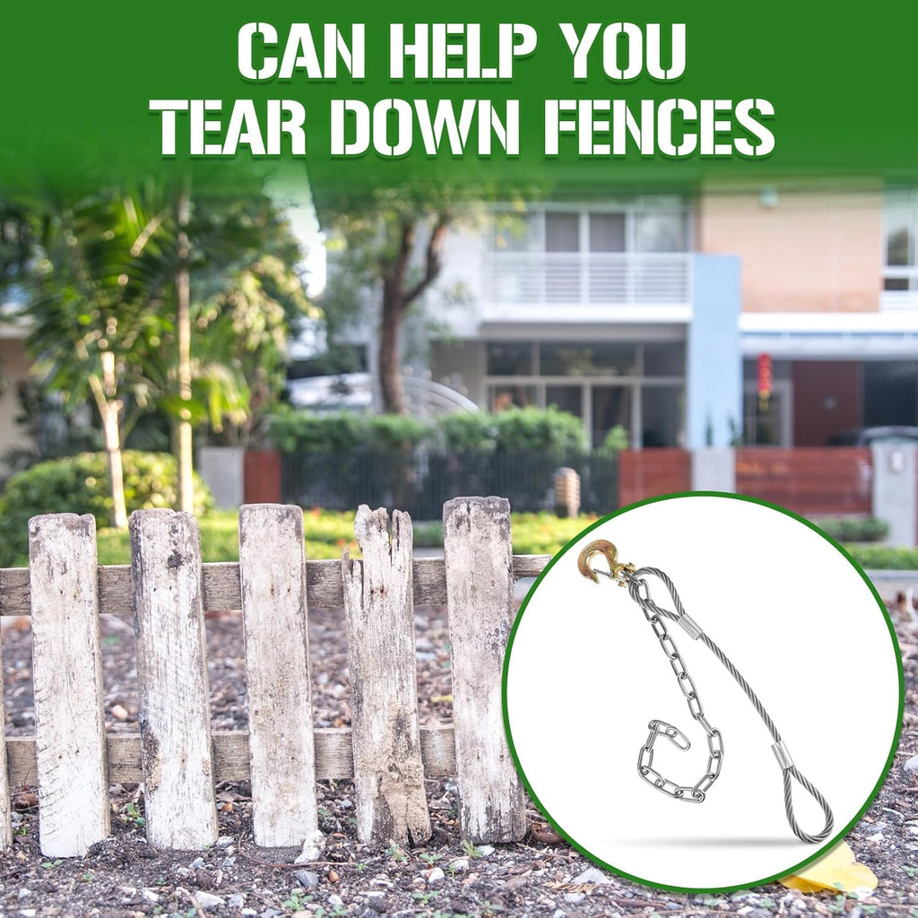 Heavy Duty Fence Post Puller Tool with Chain and Slip Hook, 42 Inches L44684