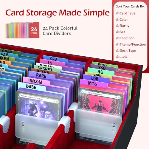 Trading Card Storage Box with 50 Sleeves and 24 Dividers G3044