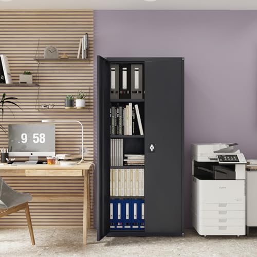 Metal Storage Cabinet with Locking Door and 4 Shelves R204491