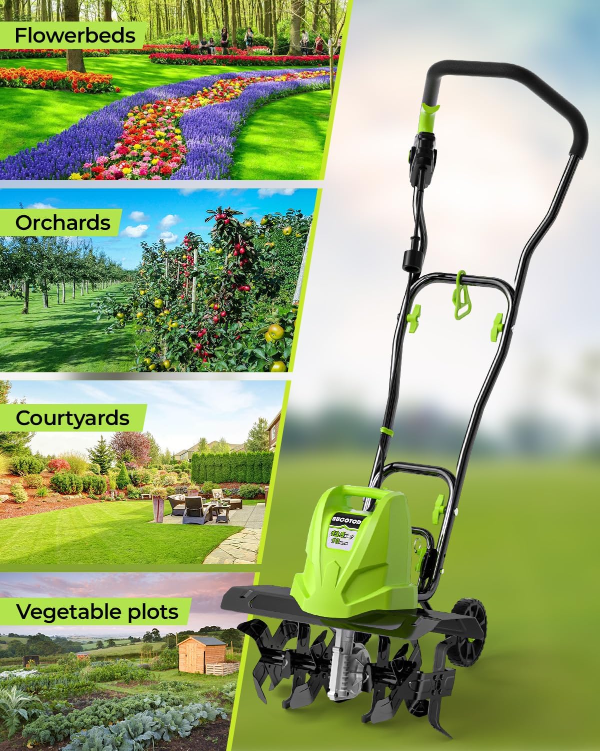 18-Inch 13.5 Amp Corded Tiller with 6 Steel Tines S63646