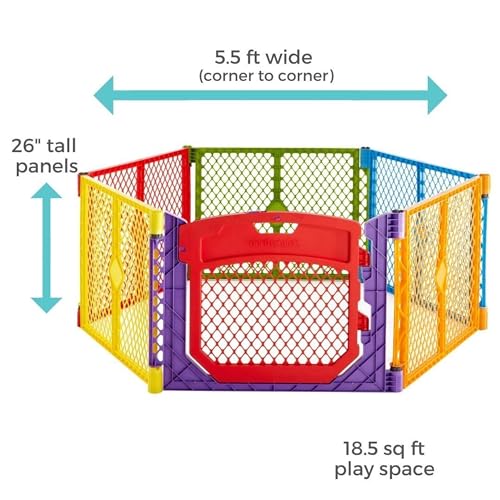 6 Panel Free Standing Play Yard, Indoor or Outdoor Baby Playpen, 26" Tall L806
