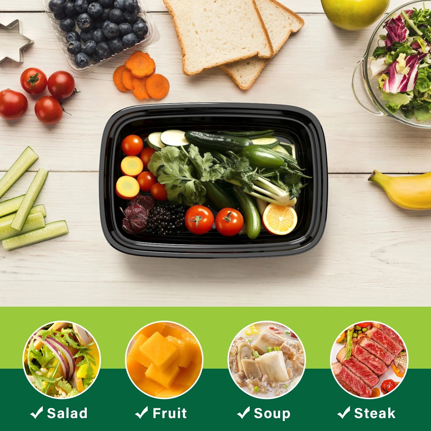 Meal Prep Containers with Lids, 32 oz, 50 Pack, Microwavable & Freezer Safe V2142