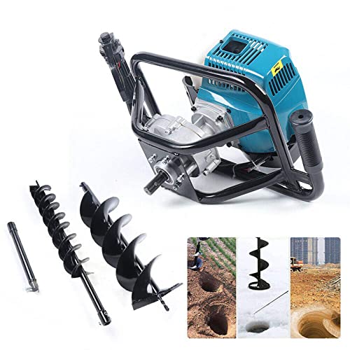 52cc Gas Powered Earth Auger Post Hole Digger with 4/6/8 Inch Bits O756142