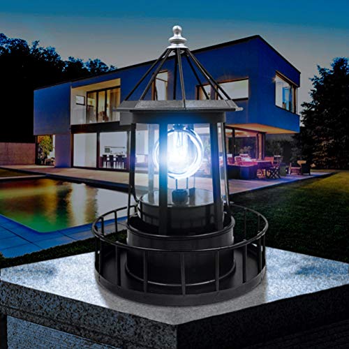Solar Rotating Lighthouse Light for Garden Patio Decoration C24964