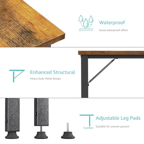 Computer Desk with Fabric Drawers, 40 Inch Reversible Gaming Desk for Small Space Home Office D876