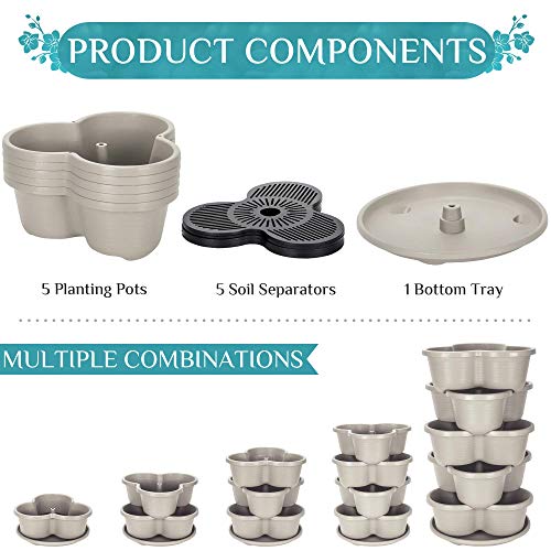 Stackable Planter, Terracotta 5-Tier Vertical Garden E454
