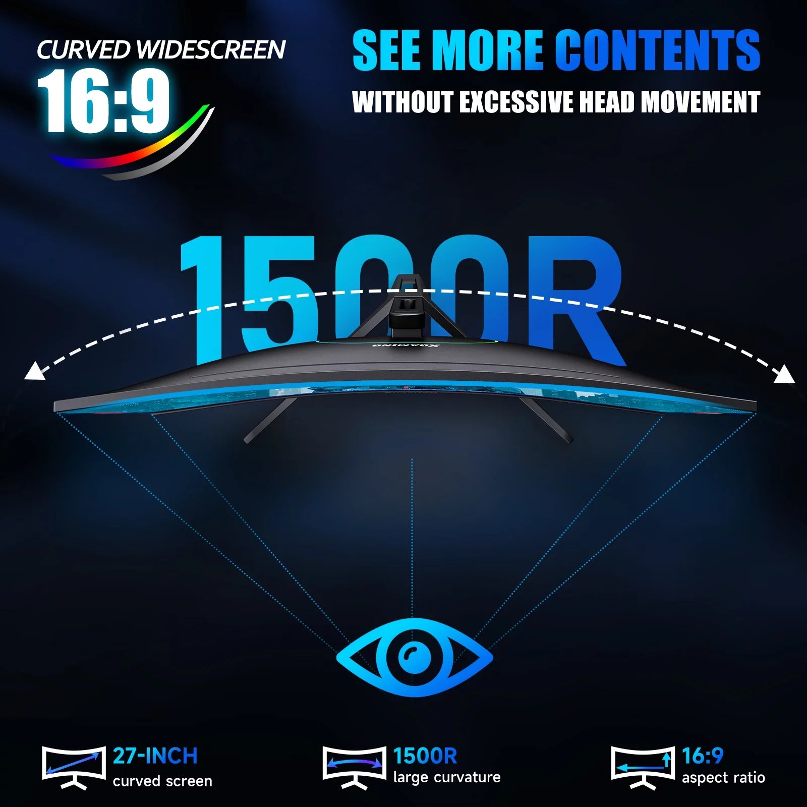 27-inch FHD VA Gaming Curved Monitor with 240Hz Refresh Rate, 1ms DisplayPort, HDMI, DP and Speakers Y737215