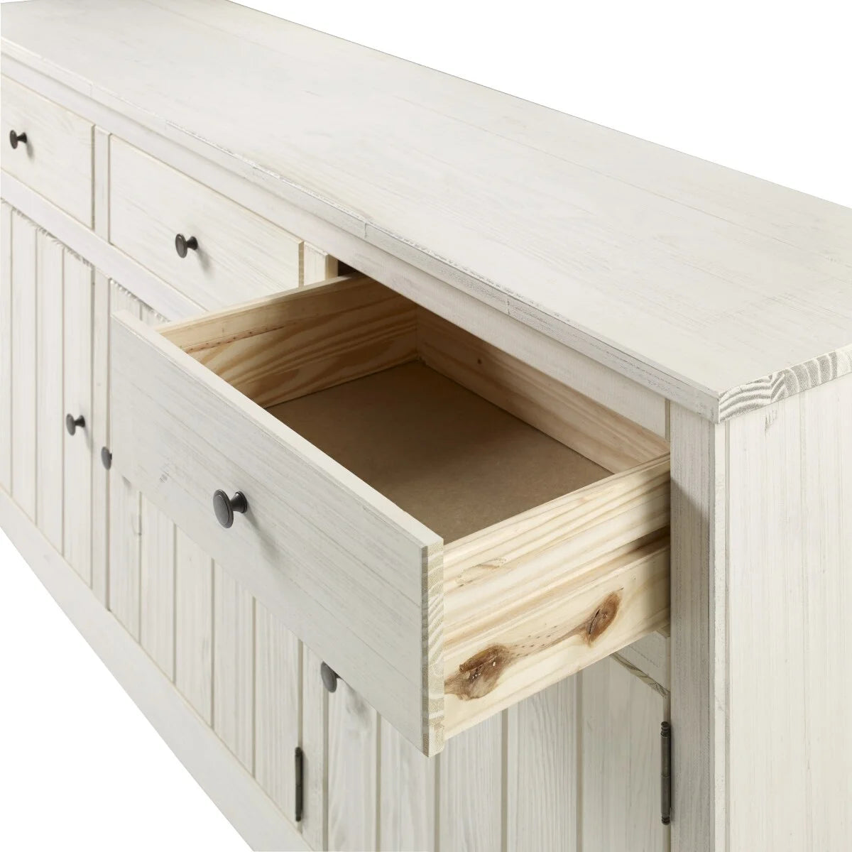 White Distressed Wood Buffet Sideboard K52875