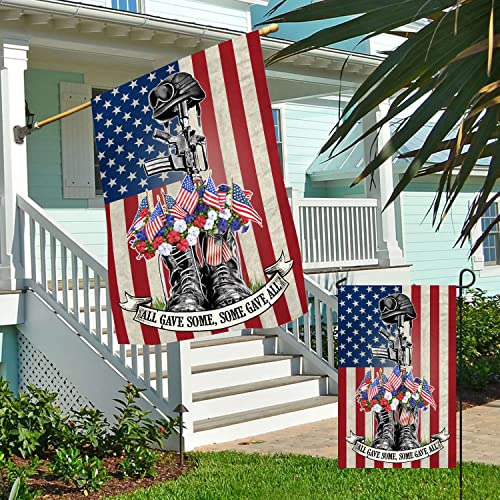 Patriotic American Flag House and Garden Flag Set E247116