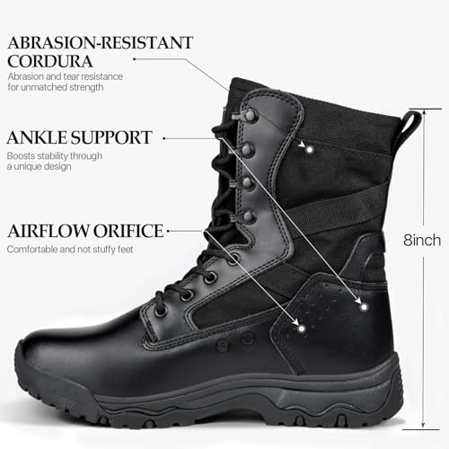 Men's Tactical Boots 8 Inches Lightweight Suede Leather Military Work Boot J951812