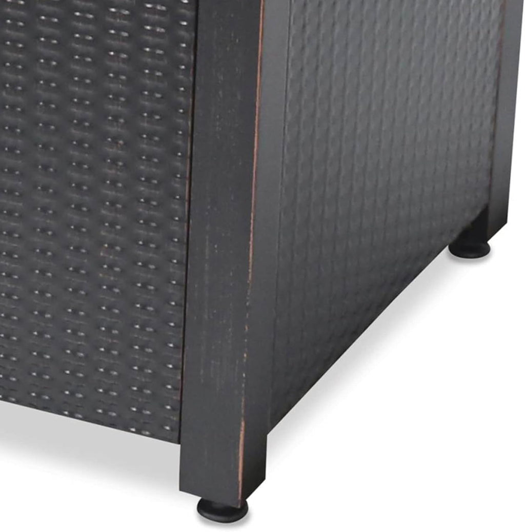 30 Inch Square 30,000 BTU LP Gas Outdoor Fire Pit Table with Mosaic Resin Mantel and Lava Rock F73658