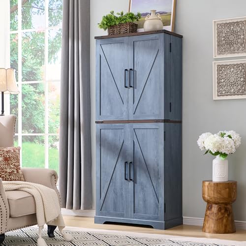 Farmhouse Storage Cabinet with Barn Doors and Adjustable Shelves X3170