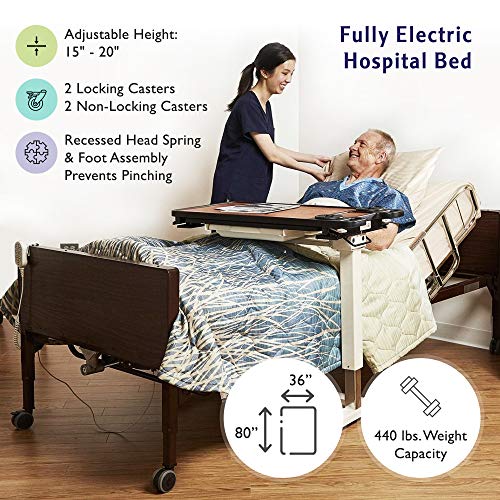 Electric Hospital Bed with Adjustable Mattress and Rails L86771