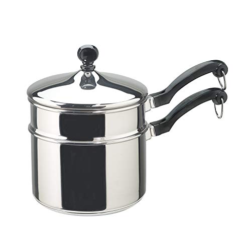 Double Boiler & Sauce Pan with Lids, 2 Quart and 1 Quart B57783