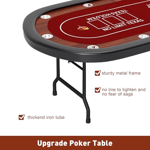 Foldable Blackjack Poker Table with Cup Holders G3690