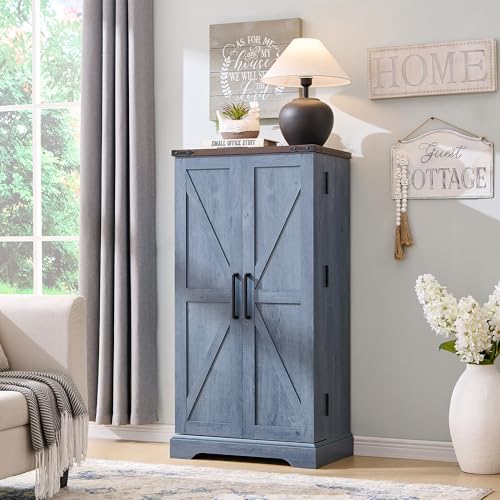 Farmhouse Storage Cabinet with Barn Doors and Adjustable Shelves X3170