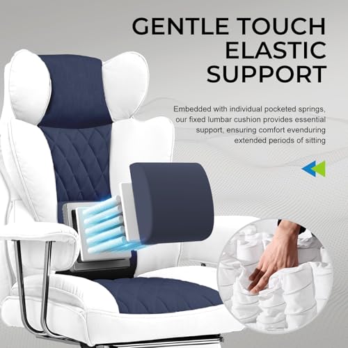 Gaming Chair with Lumbar Support and Footrest, PU Leather, Black E8234