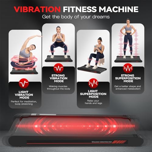 Walking Vibration Pad with APP, 3 in 1 Under Desk Treadmill, Low Noise with Remote Control V76557