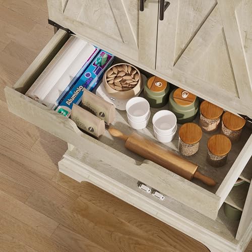Kitchen Pantry Cabinet 72" H with 9 Shelves and 4 Barn Doors K363211