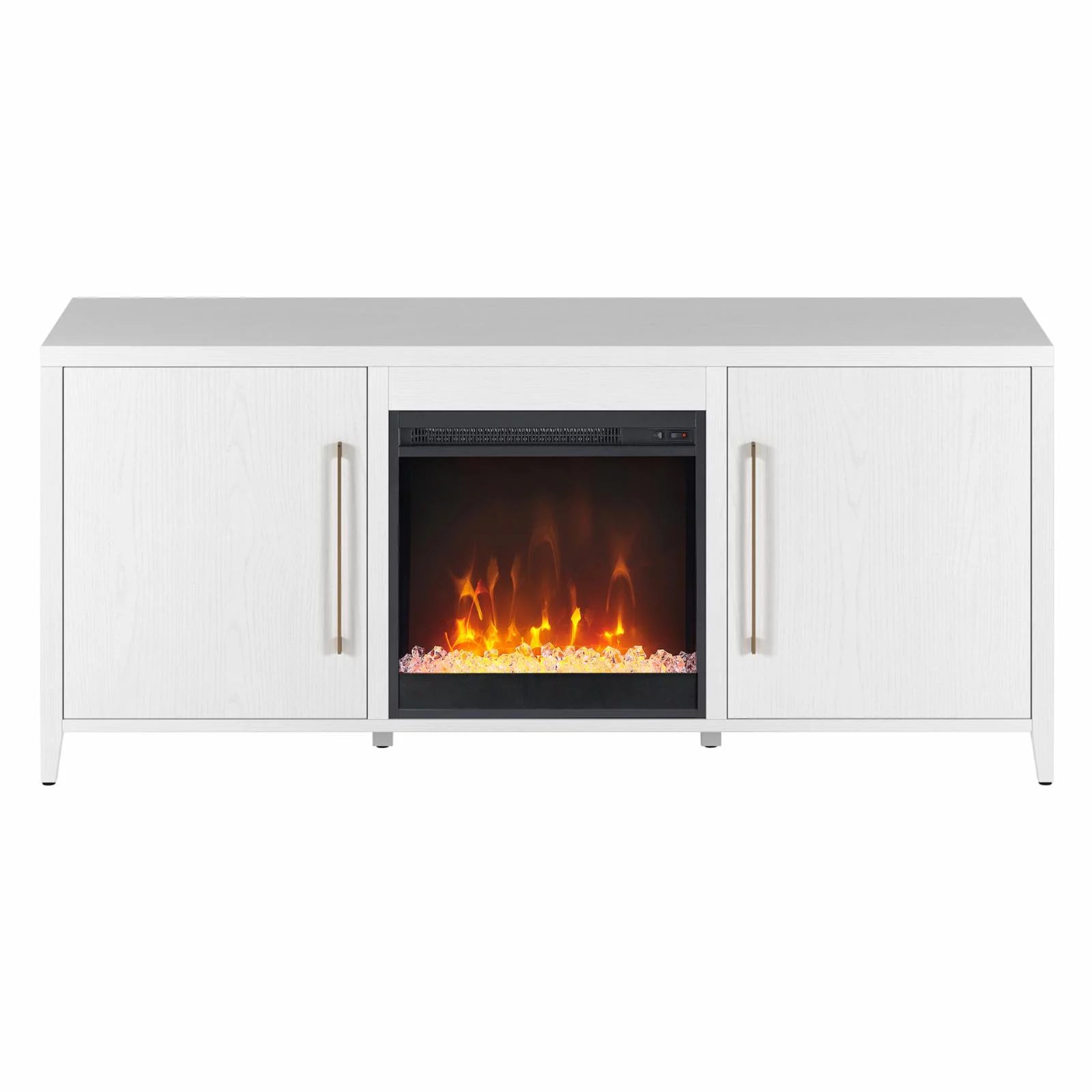 Rectangular TV Stand with Fireplace for TVs up to 65", White O935646
