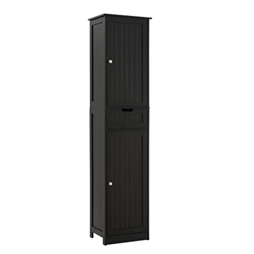 67" Tall Bathroom Cabinet with 2 Doors and 1 Drawer, Adjustable Shelves T930834