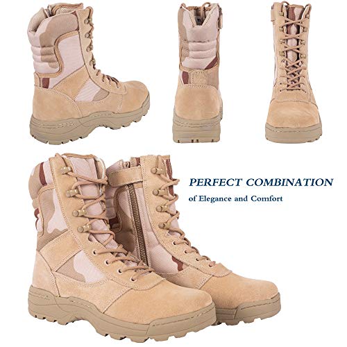 Men's Tactical Combat Boots with Side Zipper B75985