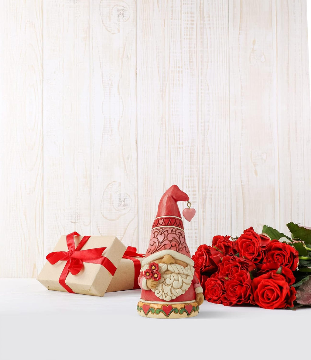 Gnome Holding Flowers Figurine, 5 Inch P62940