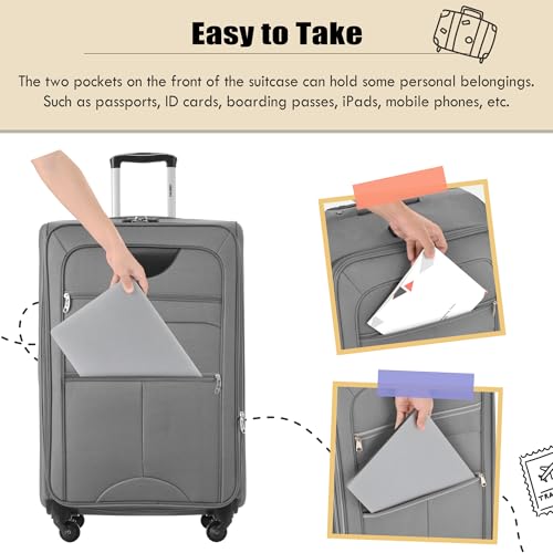 Softside 3-Piece Expandable Luggage Set with TSA Lock Spinner Wheels S375