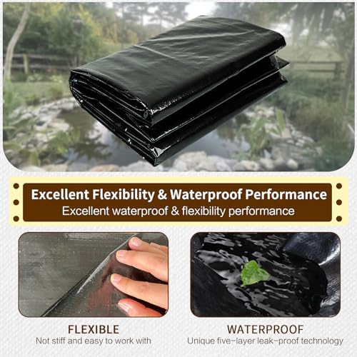 25x25ft reinforced PE pond liner for outdoor fish and garden ponds Y281