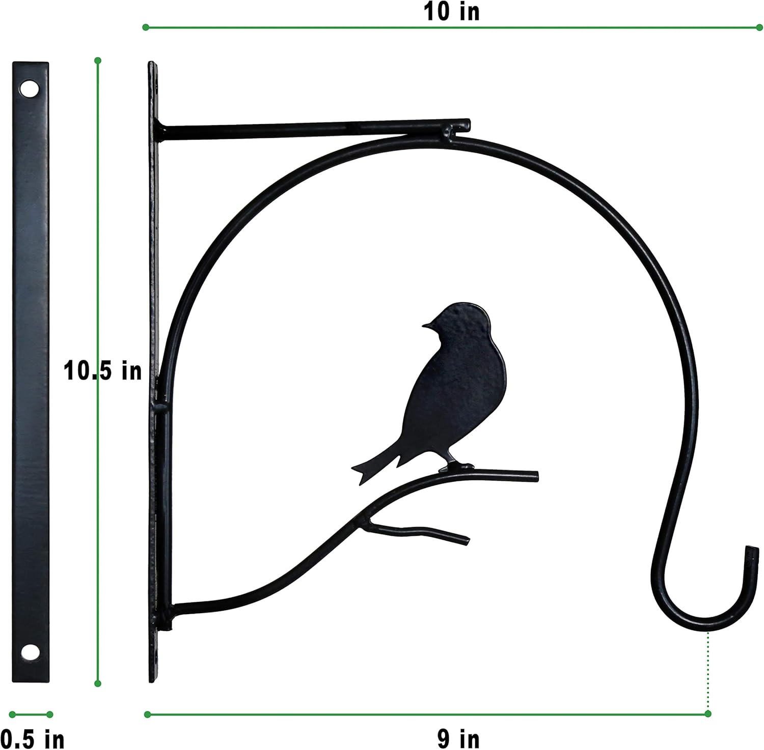 Wall Mounted Plant Hanger Bracket, 10 Inch, 2 Pack, Black L623513