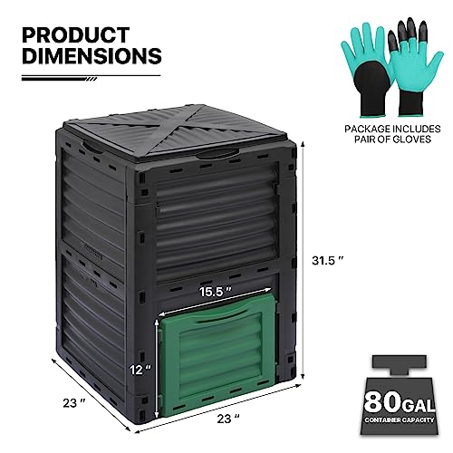 43 Gallon Dual Chamber Compost Tumbler, Outdoor BPA Free X909102