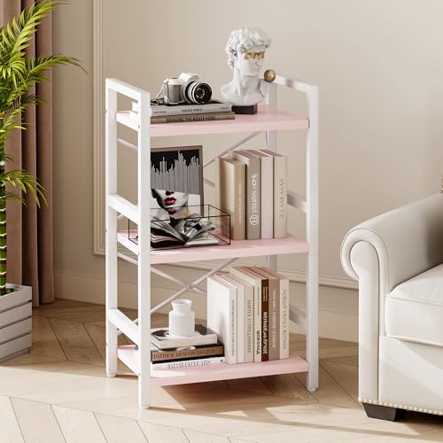 3 Tier Industrial Bookcase, Rustic Etagere Bookshelf for Living Room U5786