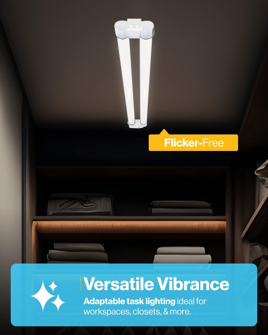 LED Hanging Garage Shop Light 4FT, Plug-in Linkable, 5000K Daylight J373319