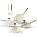 SENSARTE Nonstick Classic Granite Cookware Set 13-Piece, Healthy Pots and Pans Set, Non-toxic Kitchen Cooking Set with Stay-Cool Handles, Silicone Tools and Pot Protectors, PFOS and PFOA Free