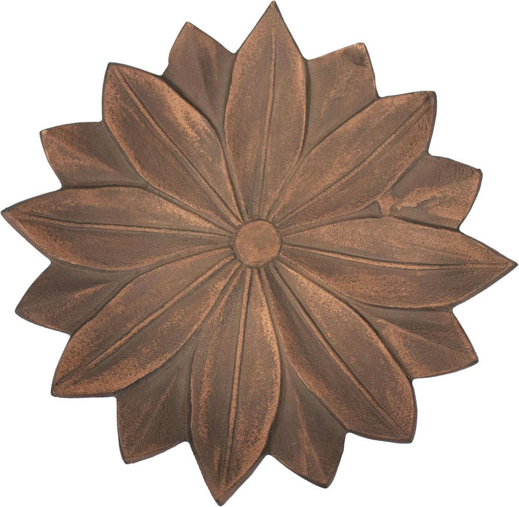 Copper Patina Metal Bird Bath with UV-Resistant Finish O8329