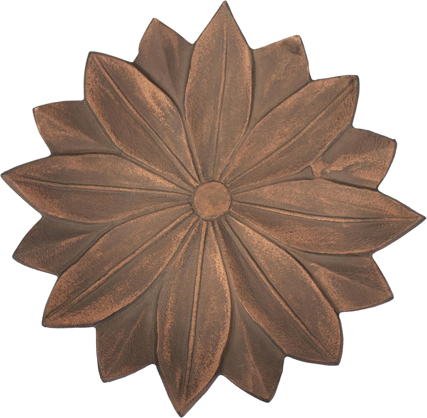 Copper Patina Metal Bird Bath with UV-Resistant Finish O8329