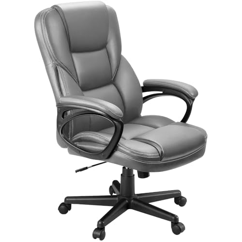 Office Executive Chair High Back Adjustable Swivel PU Leather with Lumbar Support I3854