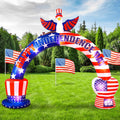 Sratte 9.2 ft Independence Day Inflatables Outdoor Decorations Patriotic Blow up Inflatable American Bald Eagle Arch Memorial Day Decor with LED USA Flag Stars for Party Outdoor Lawn Garden 2024