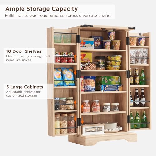 Farmhouse Storage Cabinet with Barn Doors and Adjustable Shelves X3170