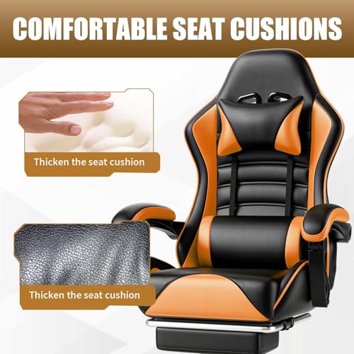 Ergonomic Gaming Chair with Footrest, Reclining, Lumbar Support I1131