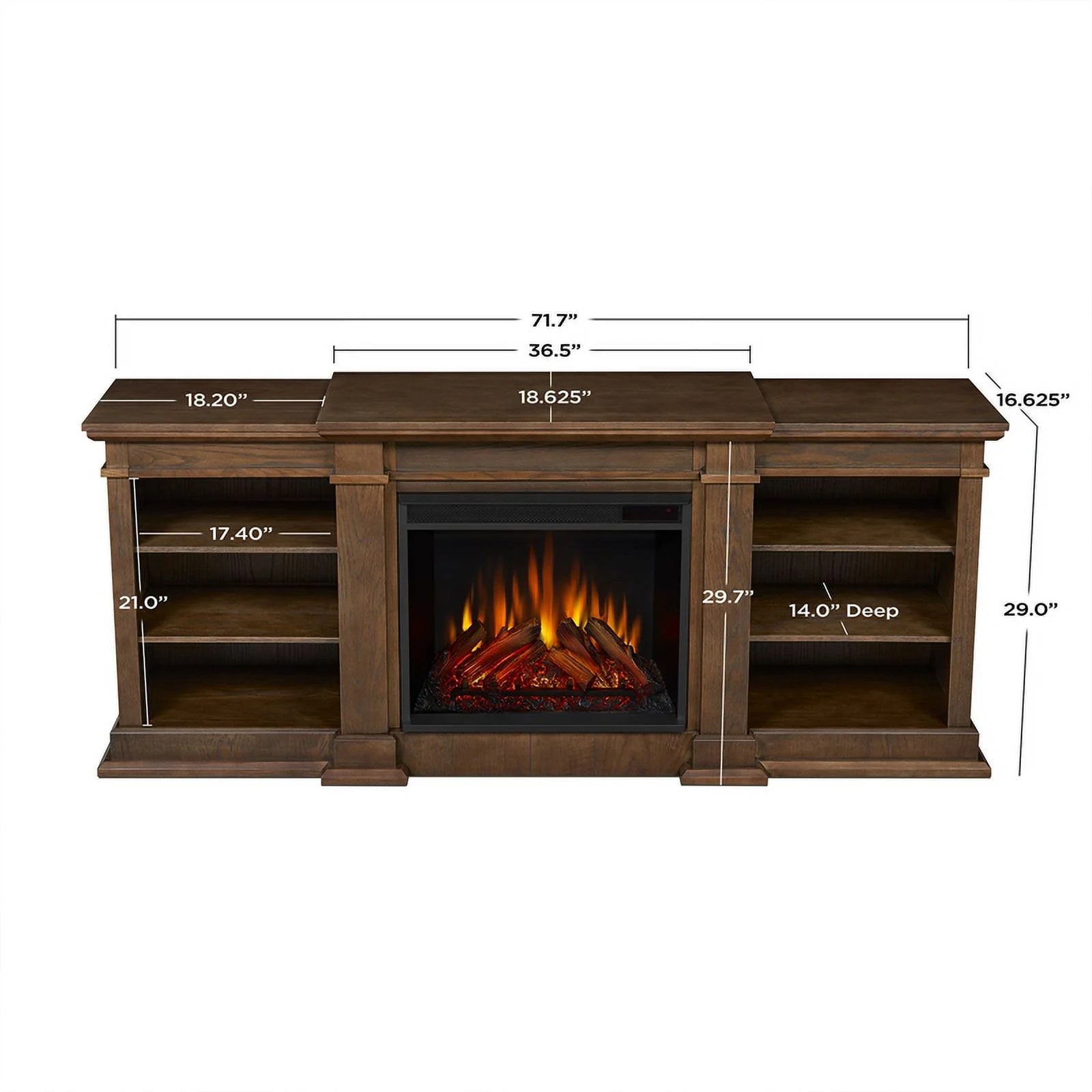 Electric Fireplace TV Stand in Heritage Oak S43954