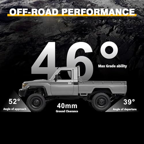 1/12 RC Rock Crawler 4x4 Pickup Truck, 2.4GHz Remote Control Off Road Car N638729