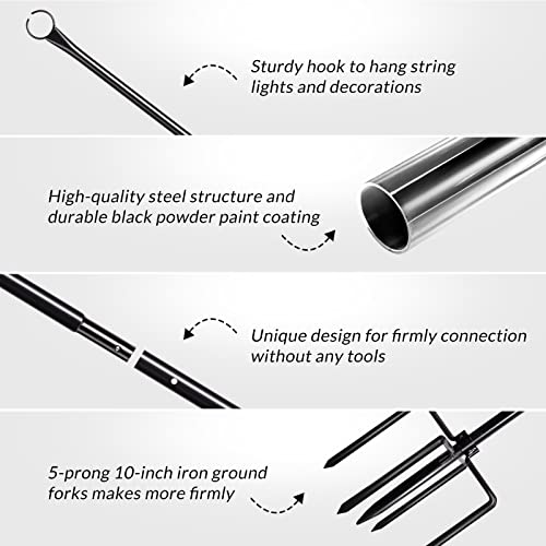 String Light Poles with Hook for Outdoor Garden Party E583
