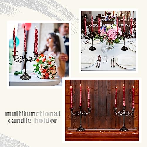 Metal Candelabra Candlestick Holders 10.24 Inch Tall Gothic Candle Holder for Home Wedding Church Halloween Party D23721