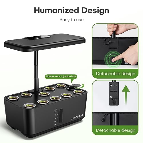 Hydroponics Growing System with LED Grow Light, 10 Pods, White X116117