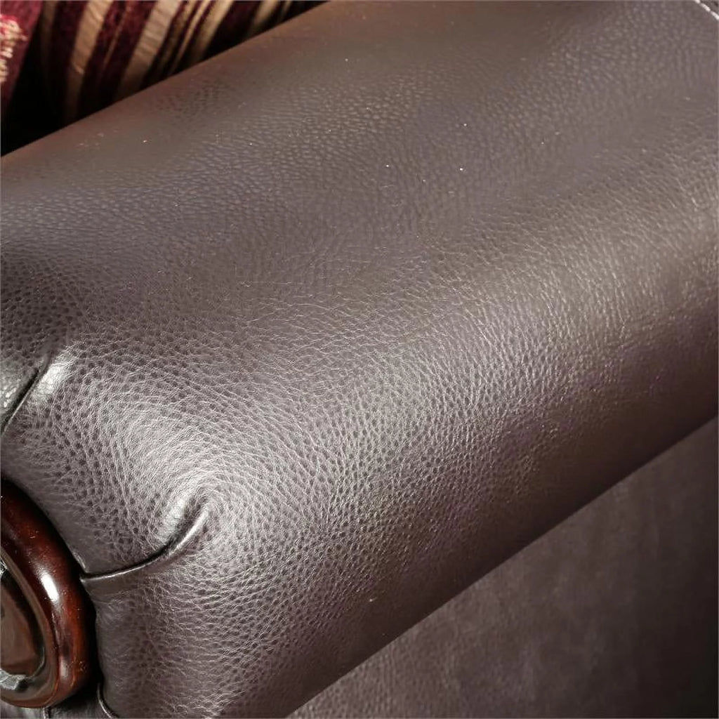 Faux Leather 2-Piece Sofa Set in Burgundy Red L49869